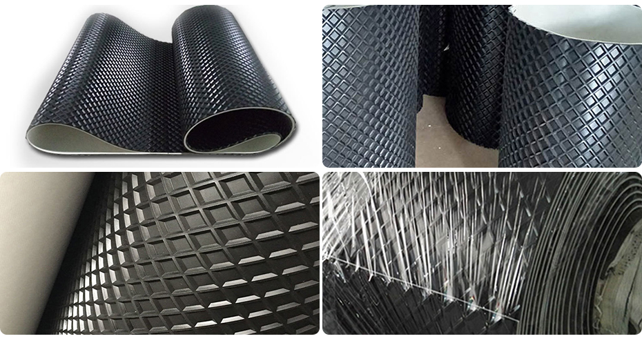 9.0mmPVC输送带菱形格砂光机带细节